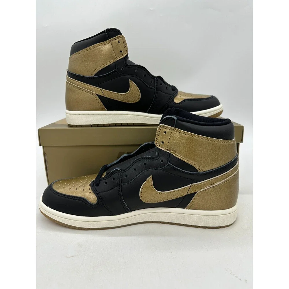 Air Jordan 1 High Retro Men's Size 11 Gold Black Athletic Shoes DZ5485 071